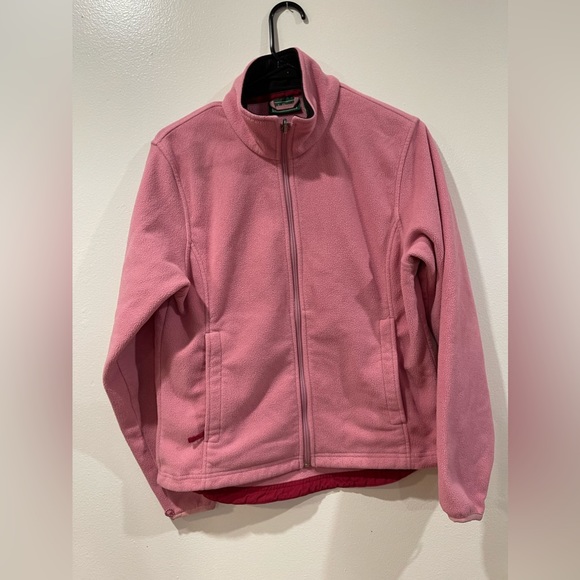 L.L. Bean Jackets & Blazers - L.L. Bean Full Zip Fleece Jacket PINK Womens Small EUC